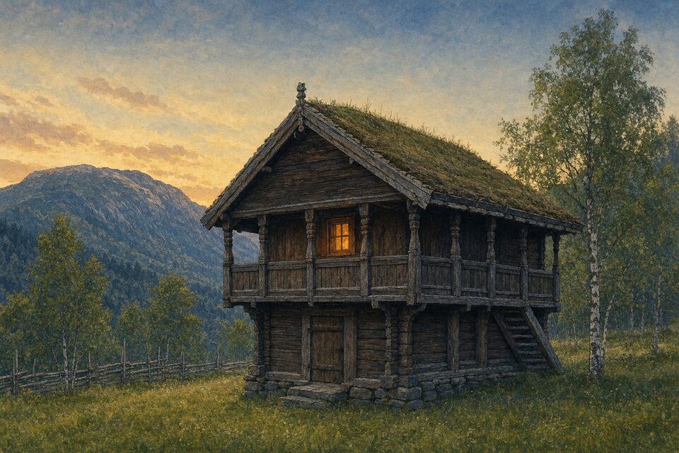 A traditional loft, with the gallery round the upper floor and the outside stair.